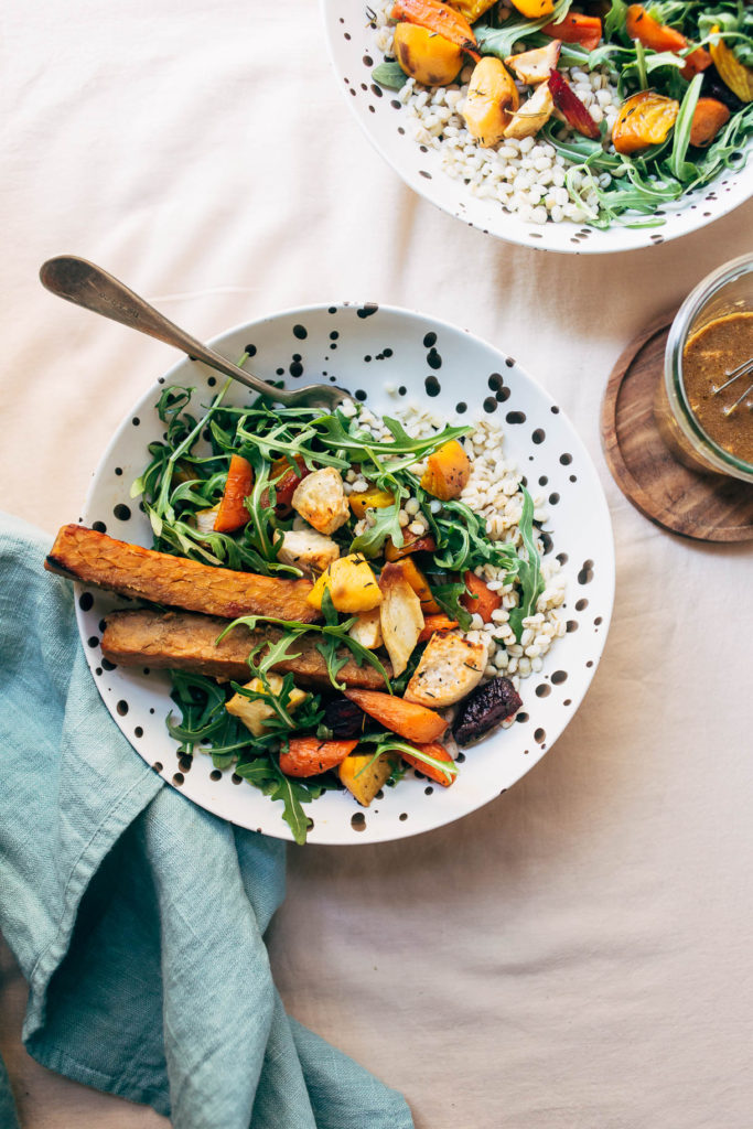 HARVEST BOWLS WITH BARLEY AND CIDER GLAZED TEMPEH