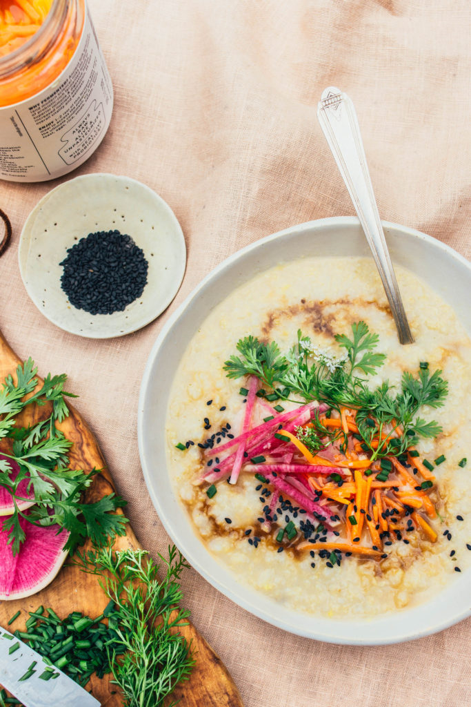 Making your own congee out of quinoa has never been easier. It's the perfect vegan and gluten free breakfast with endless options.